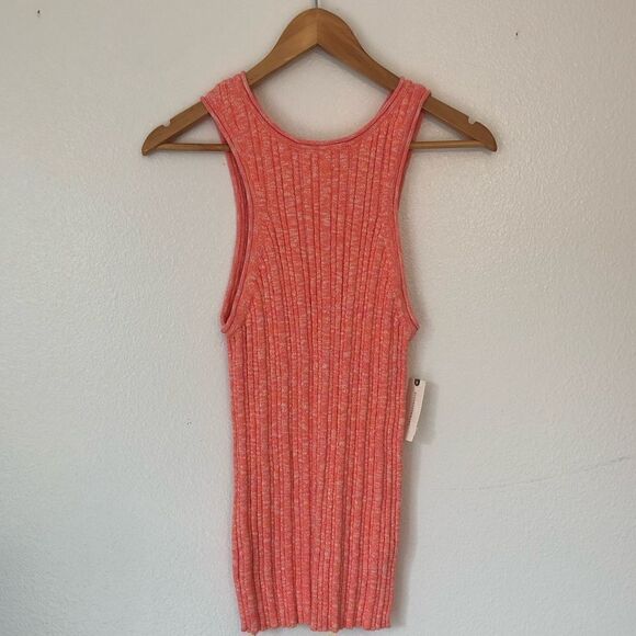 NWT ANTHROPOLOGIE Knit High-Neck Tank in Pink Rose Size Medium - Picture 2 of 13